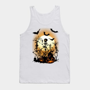 Skeletons Macabre Halloween Dance Tank Top